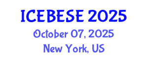 International Conference on Environmental, Biological, Ecological Sciences and Engineering (ICEBESE) October 07, 2025 - New York, United States