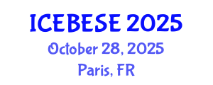 International Conference on Environmental, Biological, Ecological Sciences and Engineering (ICEBESE) October 28, 2025 - Paris, France