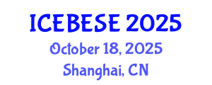 International Conference on Environmental, Biological, Ecological Sciences and Engineering (ICEBESE) October 18, 2025 - Shanghai, China