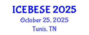 International Conference on Environmental, Biological, Ecological Sciences and Engineering (ICEBESE) October 25, 2025 - Tunis, Tunisia