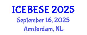 International Conference on Environmental, Biological, Ecological Sciences and Engineering (ICEBESE) September 16, 2025 - Amsterdam, Netherlands