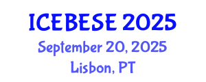 International Conference on Environmental, Biological, Ecological Sciences and Engineering (ICEBESE) September 20, 2025 - Lisbon, Portugal