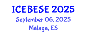 International Conference on Environmental, Biological, Ecological Sciences and Engineering (ICEBESE) September 06, 2025 - Málaga, Spain