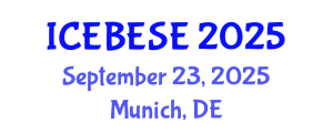 International Conference on Environmental, Biological, Ecological Sciences and Engineering (ICEBESE) September 23, 2025 - Munich, Germany
