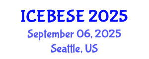 International Conference on Environmental, Biological, Ecological Sciences and Engineering (ICEBESE) September 06, 2025 - Seattle, United States