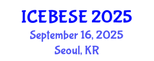 International Conference on Environmental, Biological, Ecological Sciences and Engineering (ICEBESE) September 16, 2025 - Seoul, Republic of Korea