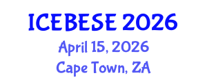 International Conference on Environmental, Biological, Ecological Sciences and Engineering (ICEBESE) April 15, 2026 - Cape Town, South Africa