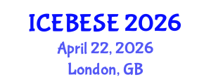 International Conference on Environmental, Biological, Ecological Sciences and Engineering (ICEBESE) April 22, 2026 - London, United Kingdom