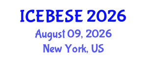 International Conference on Environmental, Biological, Ecological Sciences and Engineering (ICEBESE) August 09, 2026 - New York, United States International Conference on Environmental, Biological, Ecological Sciences and Engineering (ICEBESE) August 09, 2026 - New York, United States