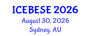 International Conference on Environmental, Biological, Ecological Sciences and Engineering (ICEBESE) August 30, 2026 - Sydney, Australia