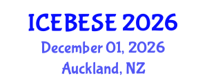 International Conference on Environmental, Biological, Ecological Sciences and Engineering (ICEBESE) December 01, 2026 - Auckland, New Zealand International Conference on Environmental, Biological, Ecological Sciences and Engineering (ICEBESE) December 01, 2026 - Auckland, New Zealand
