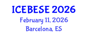 International Conference on Environmental, Biological, Ecological Sciences and Engineering (ICEBESE) February 11, 2026 - Barcelona, Spain