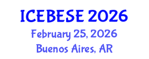 International Conference on Environmental, Biological, Ecological Sciences and Engineering (ICEBESE) February 25, 2026 - Buenos Aires, Argentina