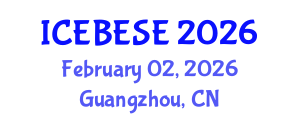 International Conference on Environmental, Biological, Ecological Sciences and Engineering (ICEBESE) February 02, 2026 - Guangzhou, China International Conference on Environmental, Biological, Ecological Sciences and Engineering (ICEBESE) February 02, 2026 - Guangzhou, China