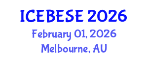 International Conference on Environmental, Biological, Ecological Sciences and Engineering (ICEBESE) February 01, 2026 - Melbourne, Australia