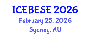 International Conference on Environmental, Biological, Ecological Sciences and Engineering (ICEBESE) February 25, 2026 - Sydney, Australia