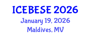 International Conference on Environmental, Biological, Ecological Sciences and Engineering (ICEBESE) January 19, 2026 - Maldives, Maldives International Conference on Environmental, Biological, Ecological Sciences and Engineering (ICEBESE) January 19, 2026 - Maldives, Maldives