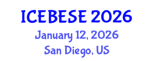 International Conference on Environmental, Biological, Ecological Sciences and Engineering (ICEBESE) January 12, 2026 - San Diego, United States International Conference on Environmental, Biological, Ecological Sciences and Engineering (ICEBESE) January 12, 2026 - San Diego, United States