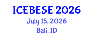 International Conference on Environmental, Biological, Ecological Sciences and Engineering (ICEBESE) July 15, 2026 - Bali, Indonesia