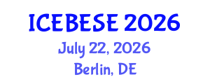 International Conference on Environmental, Biological, Ecological Sciences and Engineering (ICEBESE) July 22, 2026 - Berlin, Germany