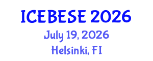 International Conference on Environmental, Biological, Ecological Sciences and Engineering (ICEBESE) July 19, 2026 - Helsinki, Finland