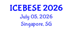 International Conference on Environmental, Biological, Ecological Sciences and Engineering (ICEBESE) July 05, 2026 - Singapore, Singapore International Conference on Environmental, Biological, Ecological Sciences and Engineering (ICEBESE) July 05, 2026 - Singapore, Singapore