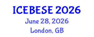 International Conference on Environmental, Biological, Ecological Sciences and Engineering (ICEBESE) June 28, 2026 - London, United Kingdom