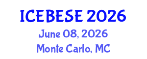 International Conference on Environmental, Biological, Ecological Sciences and Engineering (ICEBESE) June 08, 2026 - Monte Carlo, Monaco International Conference on Environmental, Biological, Ecological Sciences and Engineering (ICEBESE) June 08, 2026 - Monte Carlo, Monaco