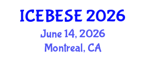 International Conference on Environmental, Biological, Ecological Sciences and Engineering (ICEBESE) June 14, 2026 - Montreal, Canada