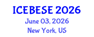 International Conference on Environmental, Biological, Ecological Sciences and Engineering (ICEBESE) June 03, 2026 - New York, United States