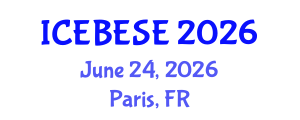 International Conference on Environmental, Biological, Ecological Sciences and Engineering (ICEBESE) June 24, 2026 - Paris, France