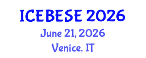 International Conference on Environmental, Biological, Ecological Sciences and Engineering (ICEBESE) June 21, 2026 - Venice, Italy