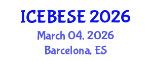 International Conference on Environmental, Biological, Ecological Sciences and Engineering (ICEBESE) March 04, 2026 - Barcelona, Spain