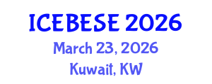 International Conference on Environmental, Biological, Ecological Sciences and Engineering (ICEBESE) March 23, 2026 - Kuwait, Kuwait International Conference on Environmental, Biological, Ecological Sciences and Engineering (ICEBESE) March 23, 2026 - Kuwait, Kuwait