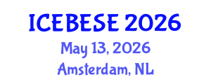 International Conference on Environmental, Biological, Ecological Sciences and Engineering (ICEBESE) May 13, 2026 - Amsterdam, Netherlands