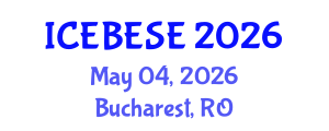 International Conference on Environmental, Biological, Ecological Sciences and Engineering (ICEBESE) May 04, 2026 - Bucharest, Romania International Conference on Environmental, Biological, Ecological Sciences and Engineering (ICEBESE) May 04, 2026 - Bucharest, Romania