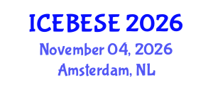 International Conference on Environmental, Biological, Ecological Sciences and Engineering (ICEBESE) November 04, 2026 - Amsterdam, Netherlands