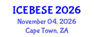 International Conference on Environmental, Biological, Ecological Sciences and Engineering (ICEBESE) November 04, 2026 - Cape Town, South Africa