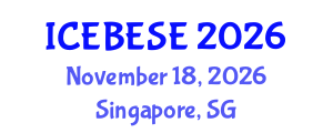 International Conference on Environmental, Biological, Ecological Sciences and Engineering (ICEBESE) November 18, 2026 - Singapore, Singapore