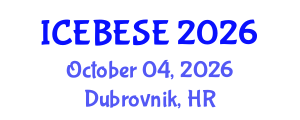 International Conference on Environmental, Biological, Ecological Sciences and Engineering (ICEBESE) October 04, 2026 - Dubrovnik, Croatia International Conference on Environmental, Biological, Ecological Sciences and Engineering (ICEBESE) October 04, 2026 - Dubrovnik, Croatia