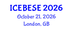 International Conference on Environmental, Biological, Ecological Sciences and Engineering (ICEBESE) October 21, 2026 - London, United Kingdom