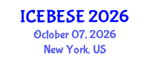 International Conference on Environmental, Biological, Ecological Sciences and Engineering (ICEBESE) October 07, 2026 - New York, United States