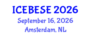 International Conference on Environmental, Biological, Ecological Sciences and Engineering (ICEBESE) September 16, 2026 - Amsterdam, Netherlands