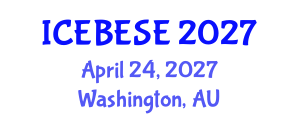 International Conference on Environmental, Biological, Ecological Sciences and Engineering (ICEBESE) April 24, 2027 - Washington, Australia International Conference on Environmental, Biological, Ecological Sciences and Engineering (ICEBESE) April 24, 2027 - Washington, Australia