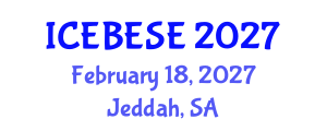International Conference on Environmental, Biological, Ecological Sciences and Engineering (ICEBESE) February 18, 2027 - Jeddah, Saudi Arabia International Conference on Environmental, Biological, Ecological Sciences and Engineering (ICEBESE) February 18, 2027 - Jeddah, Saudi Arabia