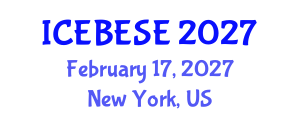 International Conference on Environmental, Biological, Ecological Sciences and Engineering (ICEBESE) February 17, 2027 - New York, United States International Conference on Environmental, Biological, Ecological Sciences and Engineering (ICEBESE) February 17, 2027 - New York, United States