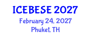 International Conference on Environmental, Biological, Ecological Sciences and Engineering (ICEBESE) February 24, 2027 - Phuket, Thailand International Conference on Environmental, Biological, Ecological Sciences and Engineering (ICEBESE) February 24, 2027 - Phuket, Thailand