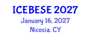 International Conference on Environmental, Biological, Ecological Sciences and Engineering (ICEBESE) January 16, 2027 - Nicosia, Cyprus