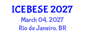 International Conference on Environmental, Biological, Ecological Sciences and Engineering (ICEBESE) March 04, 2027 - Rio de Janeiro, Brazil International Conference on Environmental, Biological, Ecological Sciences and Engineering (ICEBESE) March 04, 2027 - Rio de Janeiro, Brazil