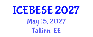 International Conference on Environmental, Biological, Ecological Sciences and Engineering (ICEBESE) May 15, 2027 - Tallinn, Estonia International Conference on Environmental, Biological, Ecological Sciences and Engineering (ICEBESE) May 15, 2027 - Tallinn, Estonia
